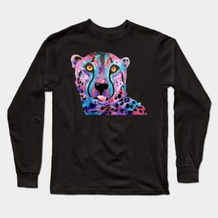 Colourful Cheetah oil painting Long Sleeve T-Shirt